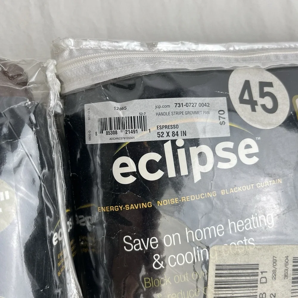 Lot Of 2 Eclipse Window Curtain Panels Espresso Brown 52x84 Blackout Thermalayer